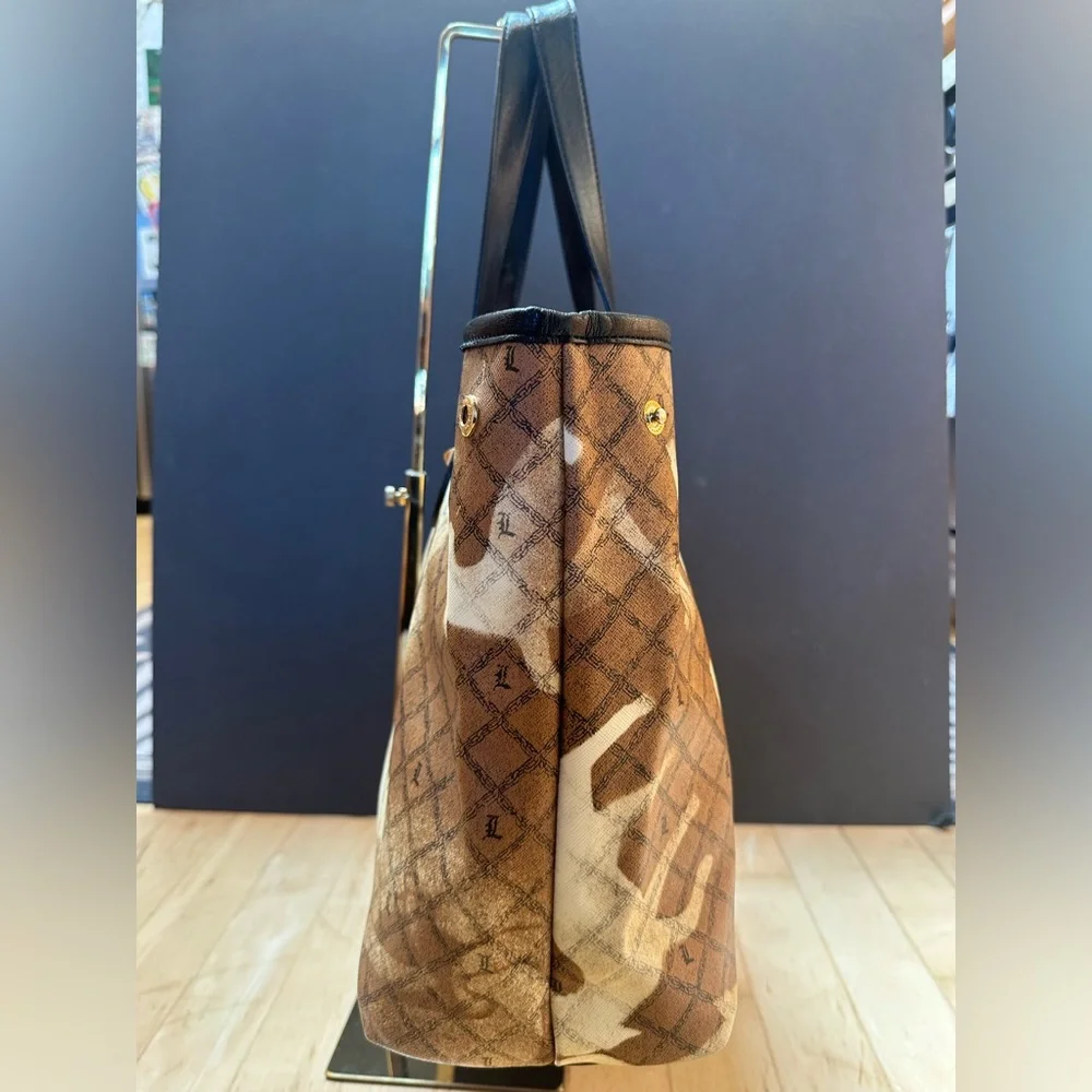 Rare L.A.M.B. By Gwen Stefani "Stencil" Graphic Tote + Stripped Cloth Bag - Picture 8 of 12